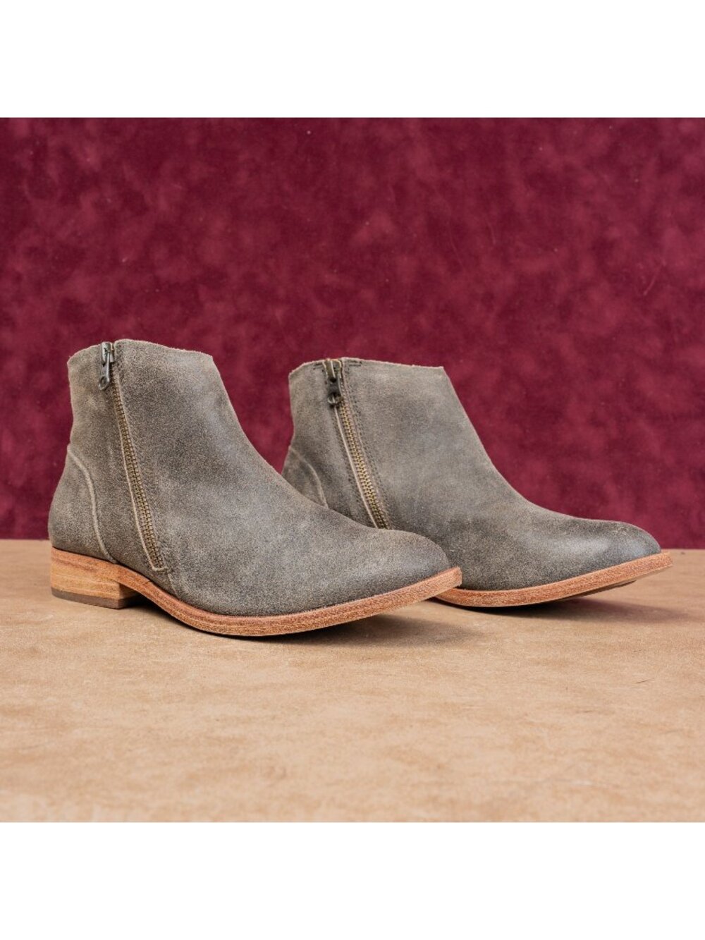 Kork Ease Women Taupe Distress Leather Modern Western Comfortable Boots sz 7